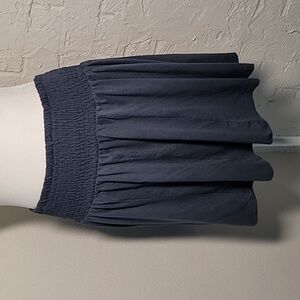 Earthbound Skirt Mini Skater Jersey Smocked‎ Elastic Waist High Rise Blue XXL